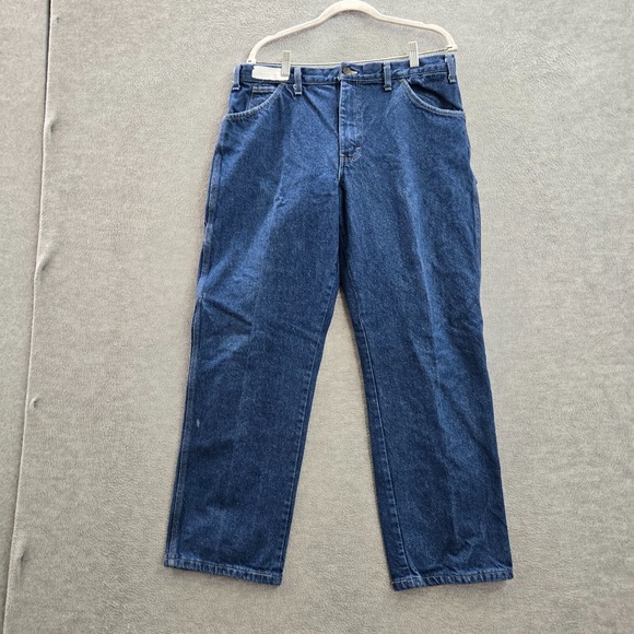 Dickies Men Jeans 34x30 Blue Denim Carpenter Pockets Mid Rise Pockets Cotton - Picture 1 of 13